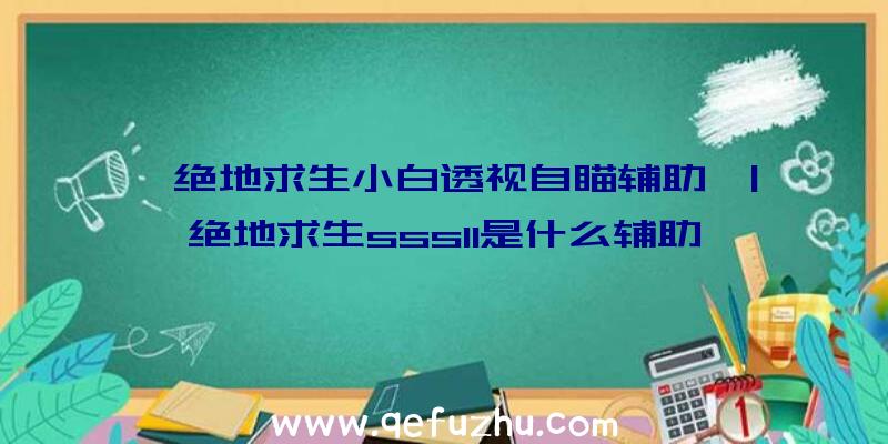 「绝地求生小白透视自瞄辅助」|绝地求生sss11是什么辅助